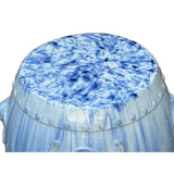 Chinese White Blue Glaze Bat Fortune Coin Pattern Round Ceramic Garden Stool cs7809S