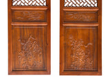 Set 4 Oriental Bats Floral Geometric Pattern Tall Wood Door Panel Screen cs7834S