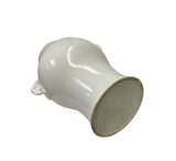 Off White Glaze Elephant Head Rings Slim Round Porcelain Art Vase JK235S