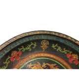 Chinese Round Shape Double Dragons Collectible Ink Pad Display Art JK277S