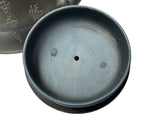 Vintage Chinese Gray Blue Round Shape Bamboo Theme Zisha Clay Teapot Art Display JK299S