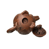 Vintage Brown Pumpkin Elephant Zisha Clay Teapot Art Display JK301S