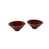 Pair Chinese Porcelain Oxblood Red Glaze Cup Display Art JK309S