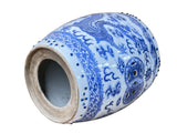 9.5" Chinese Blue White Porcelain Double Dragons Round Shape Stand Display Art GB677S