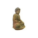 Rustic Wood Sitting Gautama Amitabha Shakyamuni Buddha Statue ws3256S