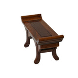 8" Chinese Light Brown Altar Point Edge Shape Accent Wood Display Stand st1207S