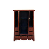 Chinese Vintage Distressed Brick Red Color Narrow A Shape Cabinet ws3281S