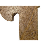 Natural Tan Beige Color Stone Carved Artistic Axe Shape Display Art ws3346S