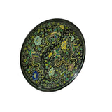 Vintage Chinese Black Base Mixed Color Phoenix Graphic Porcelain Plate Display ws3364S