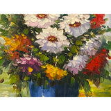 Impasto Oil Paint Canvas Art Blossom Flowers Vase Scroll Painting ws3417S