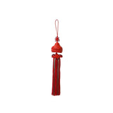 Chinese Red Lacquer Resin Happy Buddha Figure with Knot Tassel Art ws3475S