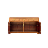 Oriental Medium Brown Stain Sideboard Buffet Table TV Console Cabinet ws3476S