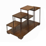 Brown Wood Step Shape Table Top Curio Display Easel Stand ws3498S