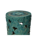 Ceramic Clay Turquoise Cloud Scroll Round Tall Pedestal Table Display Stand ws3529S