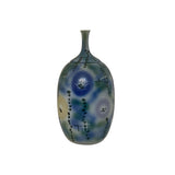 Artistic Pastel Flower Pattern Porcelain Round Long Narrow Mouth Vase ws3538S