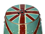 Turquoise Base Red Cross Line Pattern Round Porcelain Stool Table ws3560S