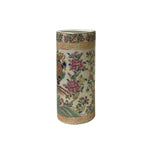 Vintage Chinese Western Flags Flower Birds Graphic Column Vase Holder ws3563S
