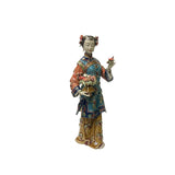 Chinese Porcelain Qing Style Dressing Flower Basket Lady Figure ws3717S
