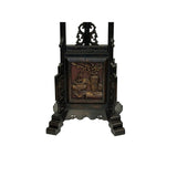 Vintage Chinese Brown Wood Floor Lamp Flower Vase Carving Base ws3765S