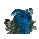 Blue Liuli Crystal Glass Pate-de-verre Turtle Snake Celestial Animals Figure ws3801S