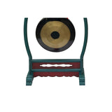 Chinese Oriental Turquoise Red Lacquer Dragon Motif Rack Gong Display ws3813S