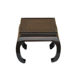 Oriental Chinese Brown Curve Leg Square Side Table Display Stand ws3815S