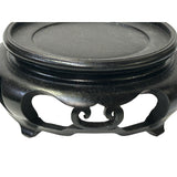5" Chinese Black Wood Round Legs Table Top Stand Display Easel Riser ws3983S