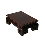 6.5" Brown Wood Rectangular Ru Yi Scroll Leg Display Stand Riser Easel ws4148BS