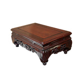 17" Reddish Brown Wood Rectangular Dragon Crawl Legs Display Stand Riser ws4198S