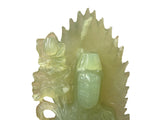 Light Green Color Stone Chinese Lotus Guan Yin Bodhisattva Statue ws4303S