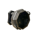 Vintage Bronze Metal Hexagonal Ding Shape Incense Burner Display Art ws4421S