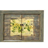 Distressed Grey Flower Bird Graphic Credenza Sideboard Console Cabinet ws4431S