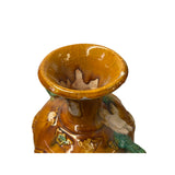 Oriental Tri-Color Glaze Dragon Handle Pottery Ceramic Art Vase ws4518S