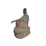Vintage Chinese Cross Legs Guan Yin Bodhisattva Wood Statue ws4529S
