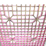 Vintage Rustic Pink Stars Grid Geometric Wood Wall Panel ws4552S