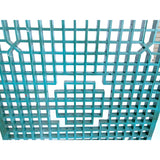 Vintage Rustic Teal Blue Grid Geometric Wood Wall Panel ws4553S