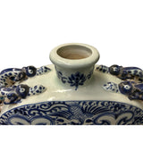 Chinese Blue White Porcelain Dragons Phoenix Square Flat Vase ws4559S