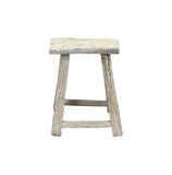 Rustic Raw Rough Wood Grain Rectangle Slim Stool Bench Side Table ws4584S