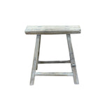Rustic Raw Rough Wood Grain Rectangle Slim Stool Bench Side Table ws4586S