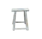 Rustic Raw Rough Wood Grain Rectangle Slim Stool Bench Side Table ws4592S