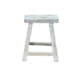 Rustic Raw Rough Wood Grain Rectangle Slim Stool Bench Side Table ws4593S #7