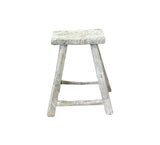 Rustic Raw Rough Wood Grain Rectangle Slim Stool Bench Side Table ws4594S #8