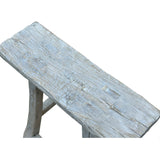 Rustic Raw Rough Wood Grain Rectangle Slim Stool Bench Side Table ws4612S FF