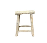 Rustic Raw Rough Wood Grain Rectangle Slim Stool Bench Side Table ws4615S 11