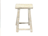 Rustic Raw Rough Wood Grain Rectangle Slim Stool Bench Side Table ws4616S 12