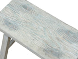 Rustic Raw Rough Wood Grain Rectangle Slim Stool Bench Side Table ws4629S 14