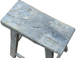 Rustic Raw Rough Wood Grain Rectangle Slim Stool Bench Side Table ws4640S EE