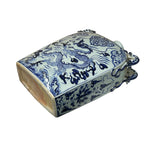 Chinese Blue White Porcelain Dragon Scroll Pattern Square Flat Vase ws4648S