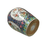 Oriental Famille Rose Blue Flower Birds Graphic Ceramic Art Vase Jar ws4659S