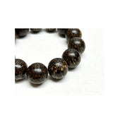 Oriental Natural Dark Brown Wood Marks Beads Hand Rosary Praying Bracelet ws4694S